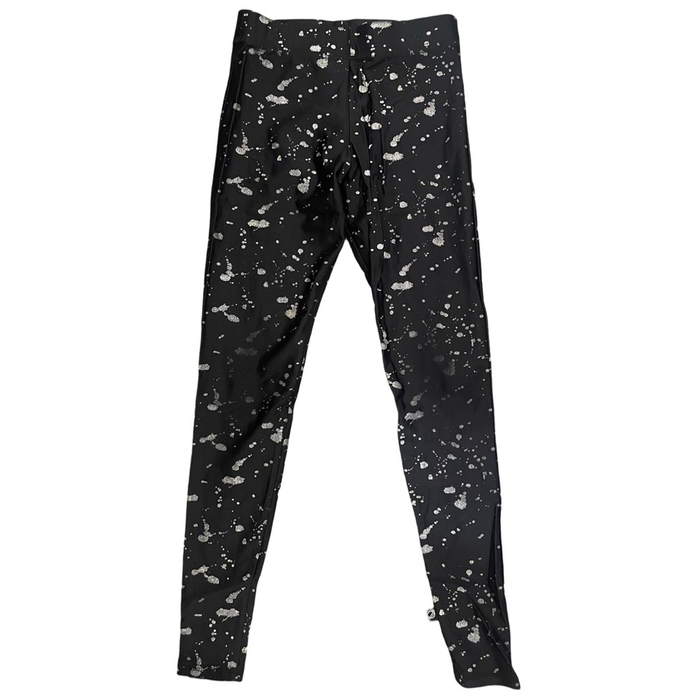 GUC Zara Terez Girls Medium Black/Silver Splatter Print Leggings